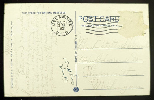 White Cross Hospital and Goodale Park, Columbus, Ohio - Vintage Postcard