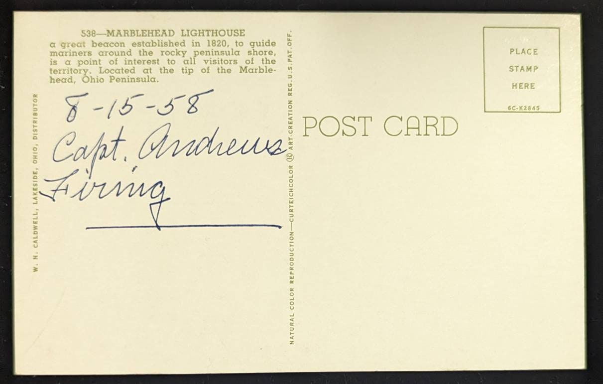 Marblehead Lighthouse, Marblehead, Ohio - Vintage Postcard
