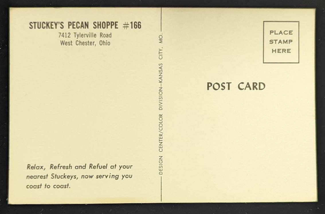 Stuckey's Pecan Shoppe #166, West Chester, Ohio - Vintage Postcard
