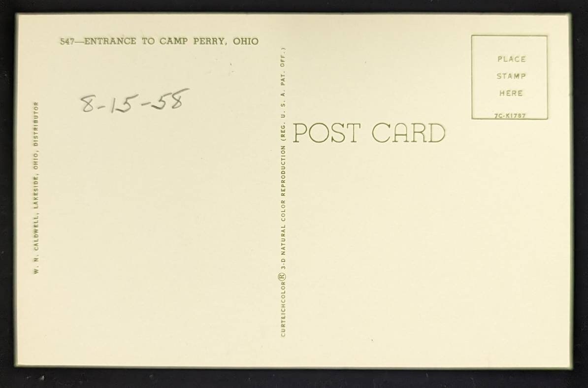Entrance to Camp Perry, Port Clinton, Ohio - Vintage Postcard