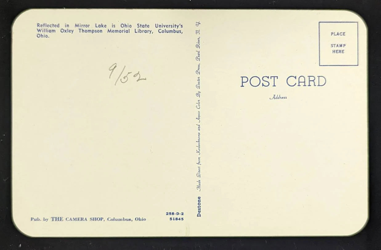 Ohio State University's William Oxley Thompson Memorial Library, Columbus, Ohio - Vintage Postcard