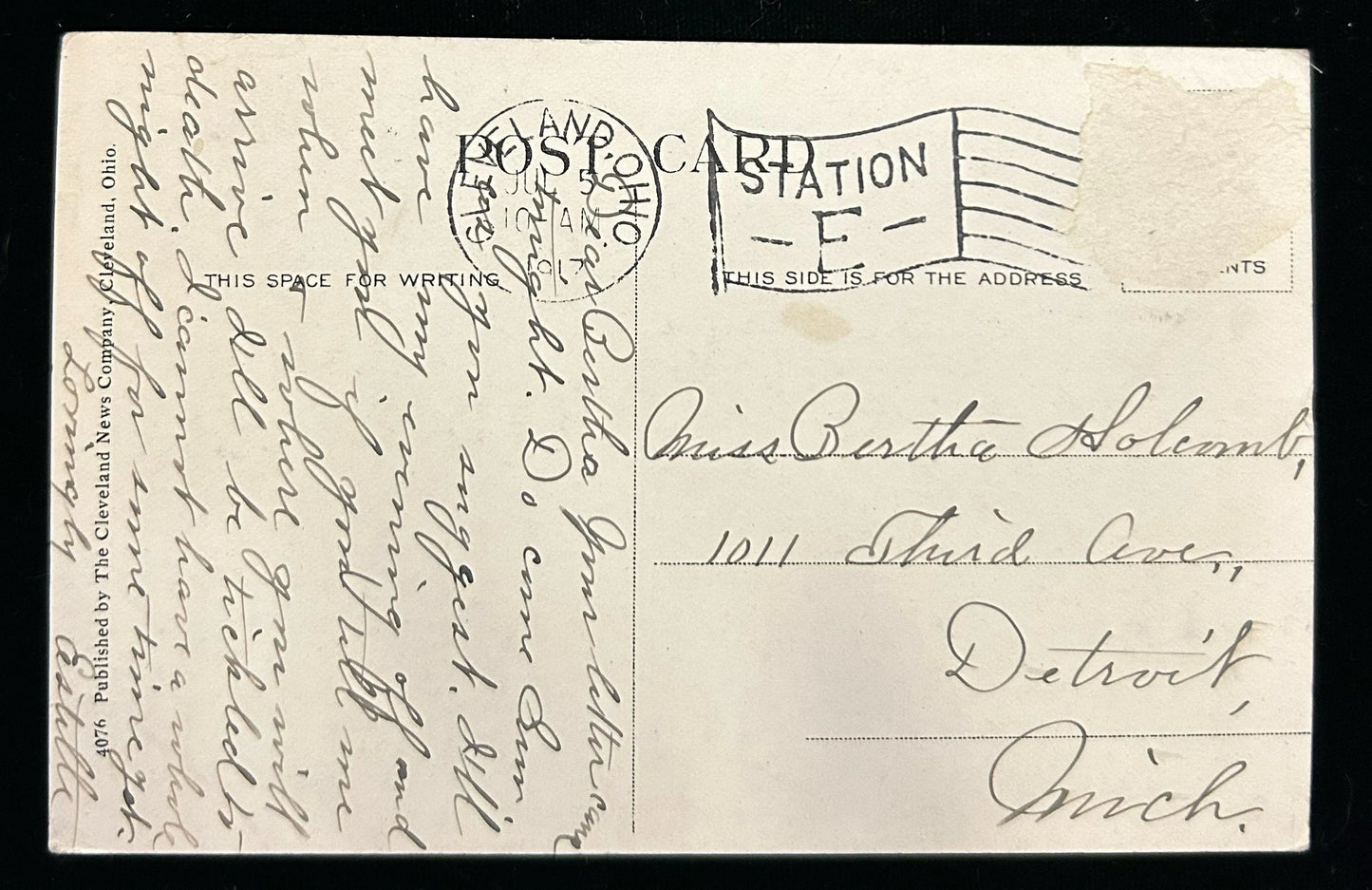 New City Hall - Cleveland, Ohio - 1917 Postcard
