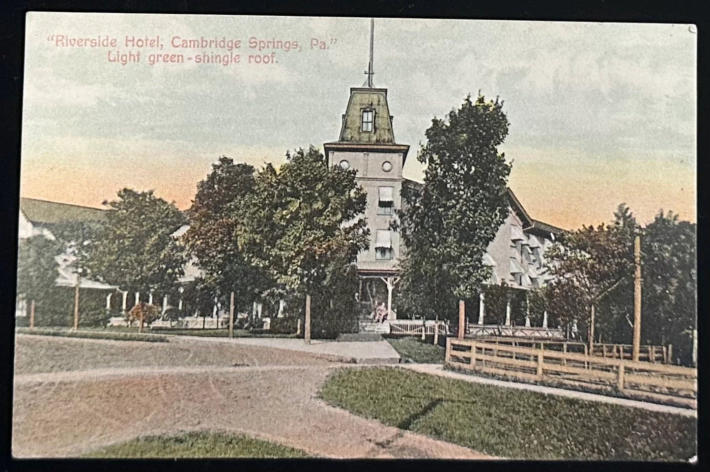 Riverside Hotel - Cambridge Springs, PA - Vintage Postcard