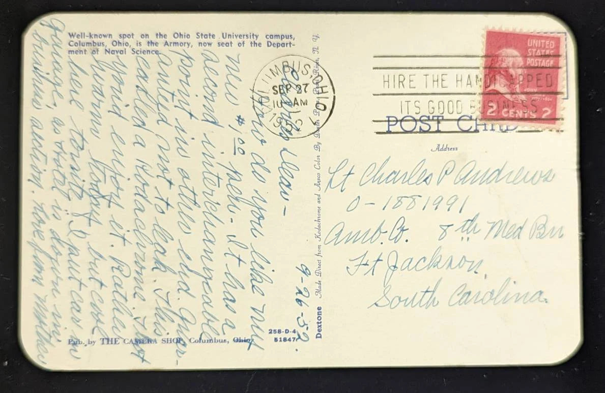 The Armory, Ohio State Department of Naval Science, Columbus, Ohio - Vintage Postcard