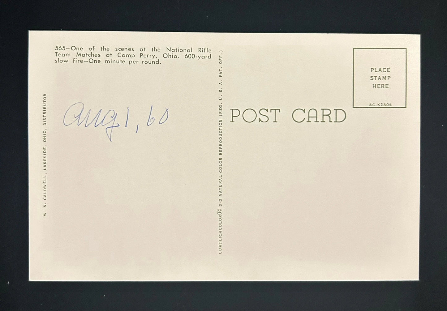 Firing Range, Camp Perry, Ohio - Vintage Military Postcard