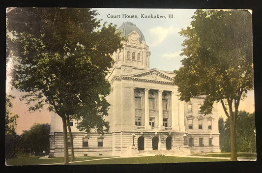 Court House, Kankakee, Illinois - Vintage Postcard