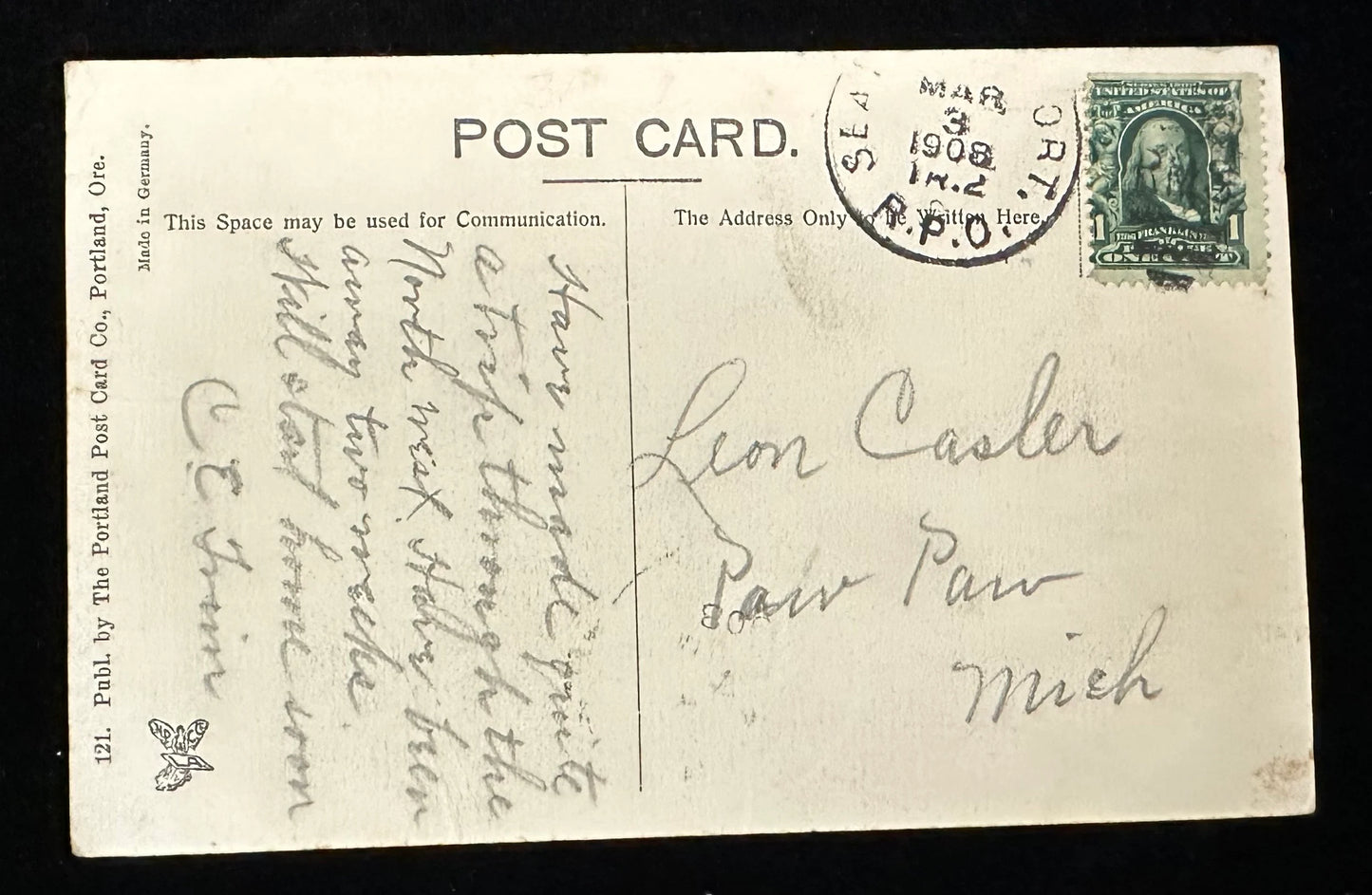 Mt. Hood (Elevation 11,934 Ft.) From Council Crest, Portland, Oregon - Vintage Postcard