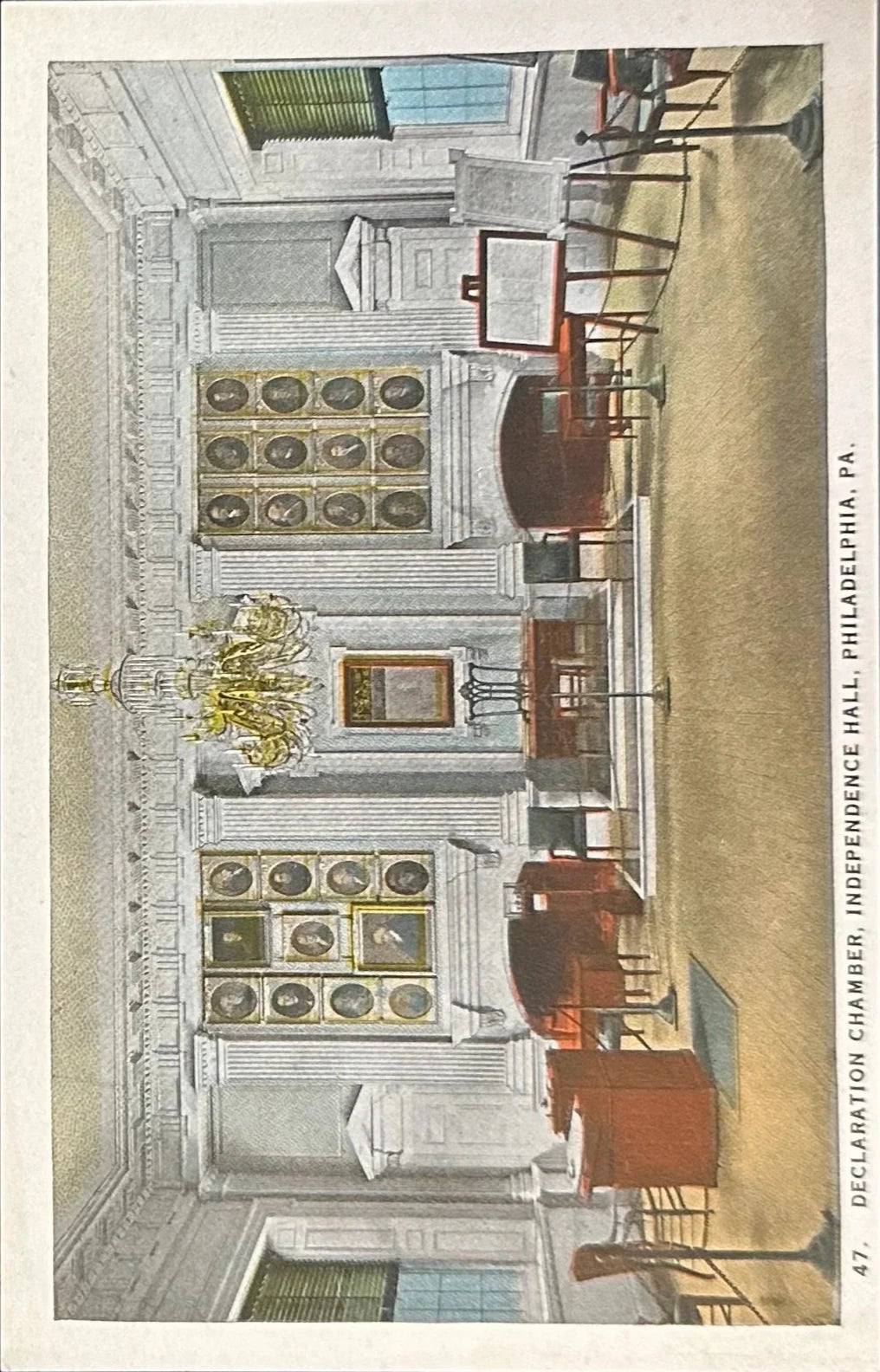 Declaration Chamber - Independence Hall - Philadelphia, PA.- 1910s Postcards