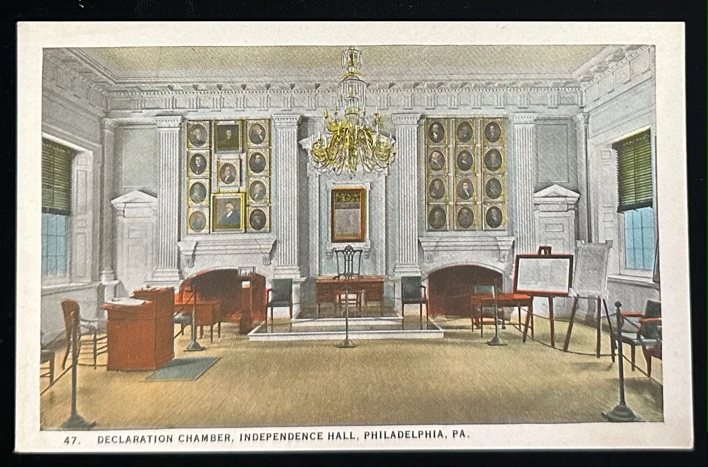 Declaration Chamber - Independence Hall - Philadelphia, PA.- 1910s Postcards