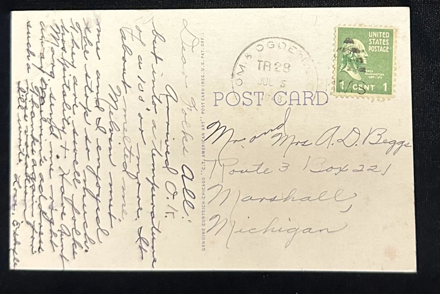 Business Section of North Platte, Nebraska - Vintage Postcard