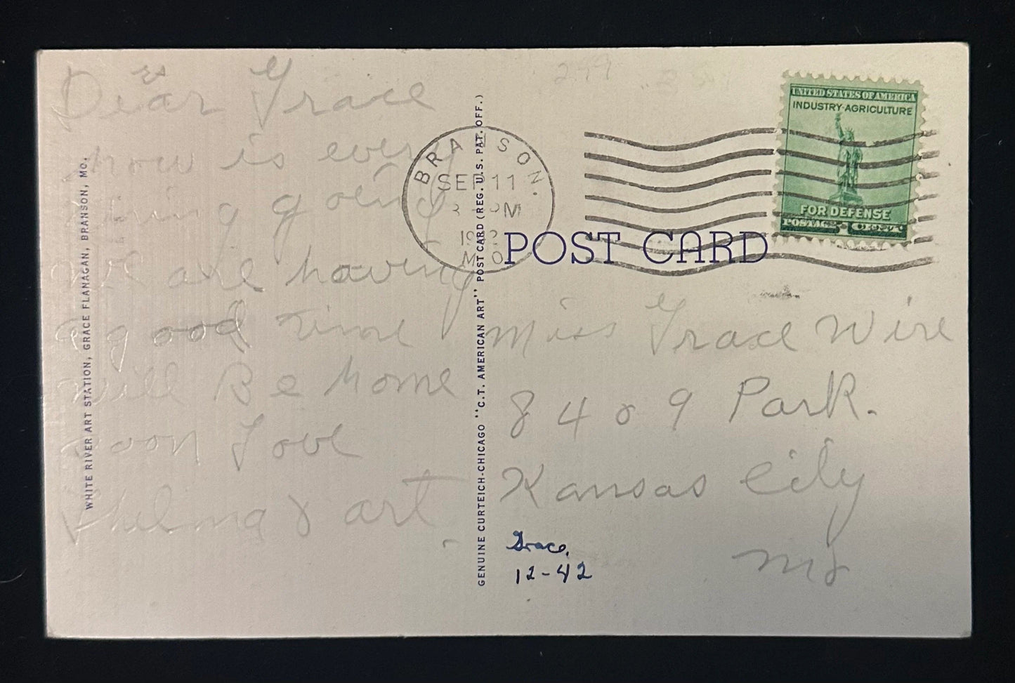 Mutton Hollow, Shepherd of the Hills, Branson, Missouri - Vintage Postcard