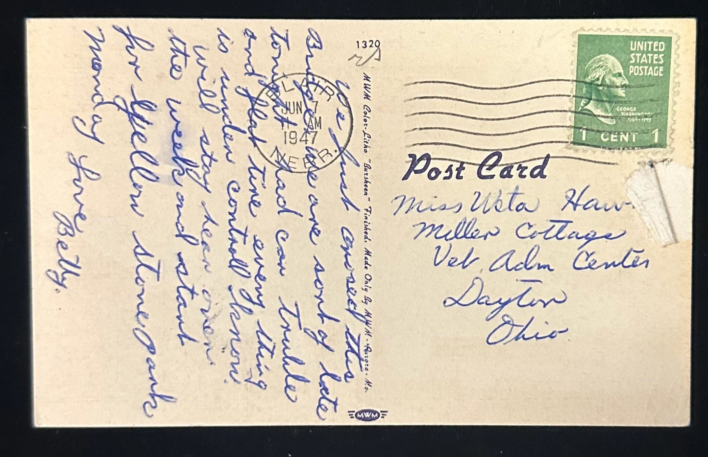 Abraham Lincoln Memorial Bridge connecting Iowa and Nebraska - Vintage Postcard