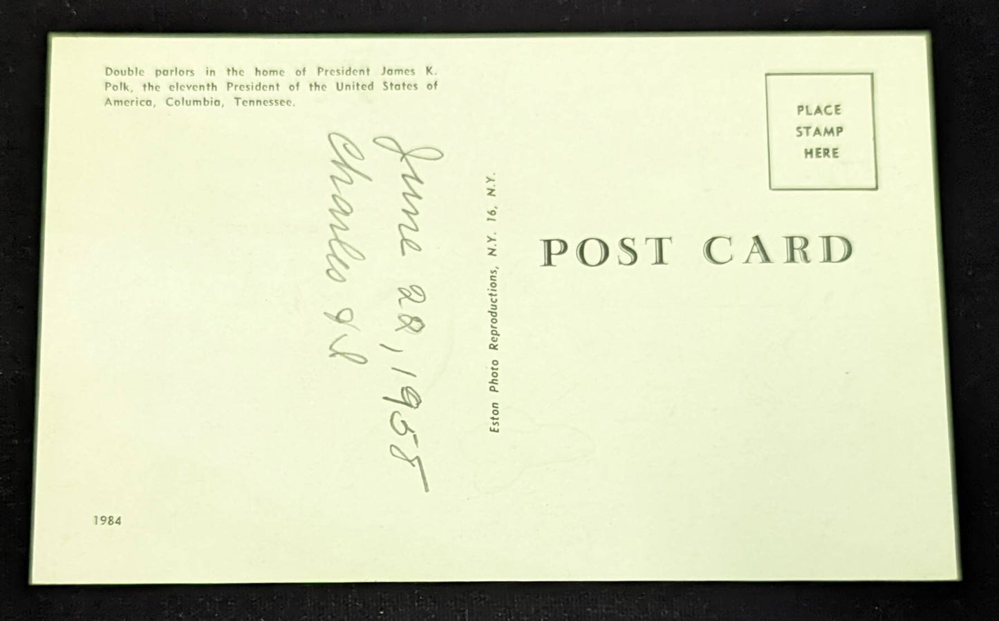 Home of President James Polk, Columbia, Tennessee - Vintage Postcard