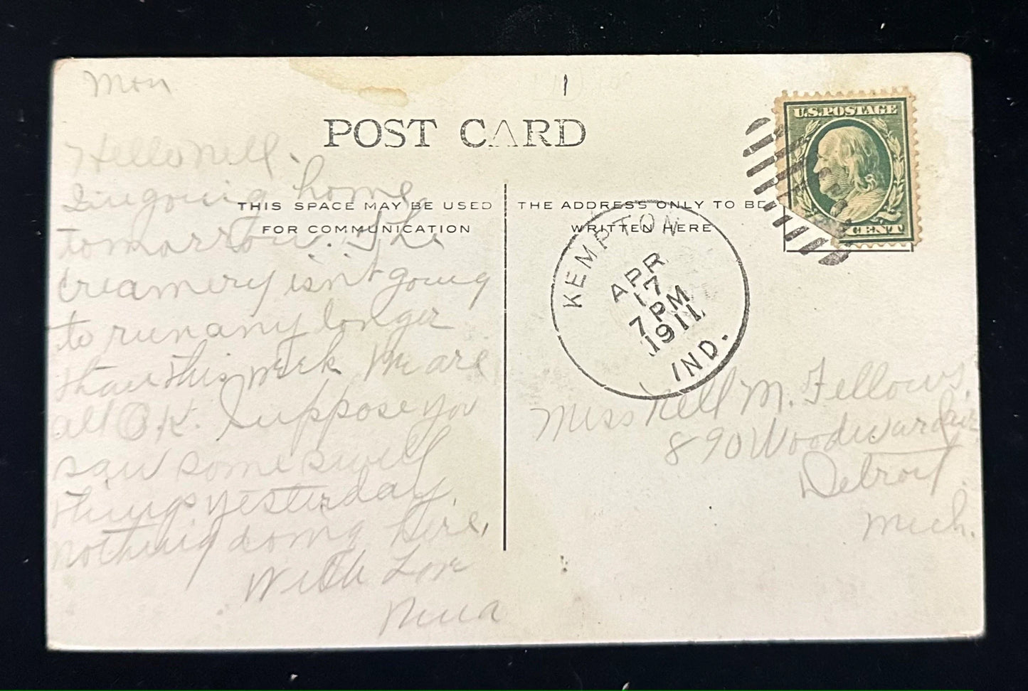 Sunnyside Driveway, South Bend, Indiana - Vintage Postcard