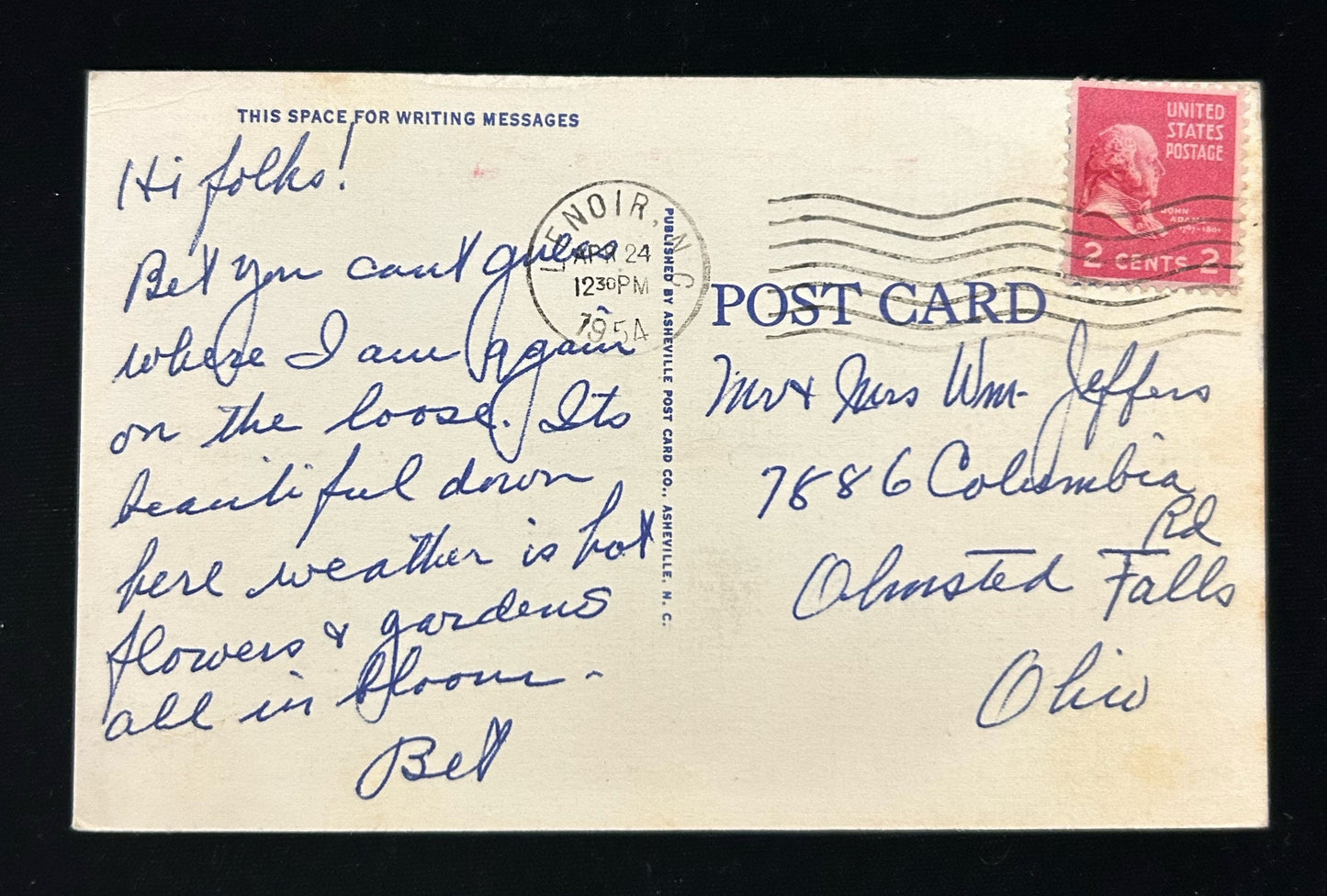 Mount Mitchell, Altitude 6684 Feet, Highest Peak East of the Mississippi - Linen Postcard