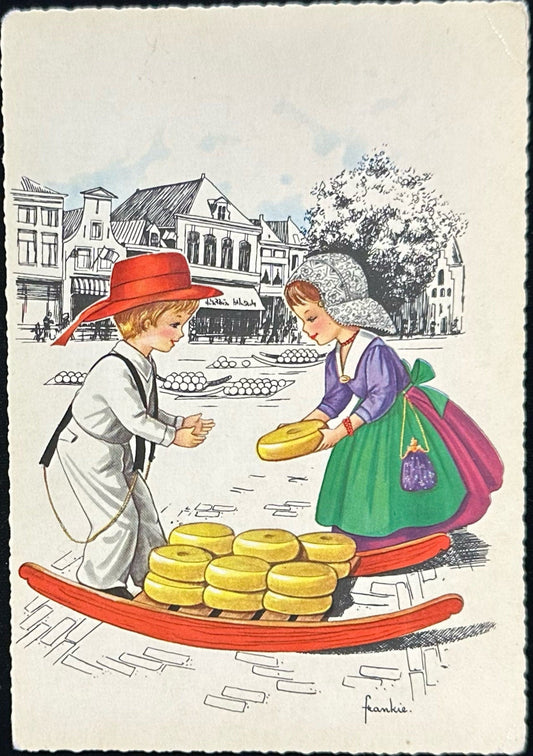 Lo Scaffale di Lucia - Dutch Children signed by Frankie - Vintage Postcard