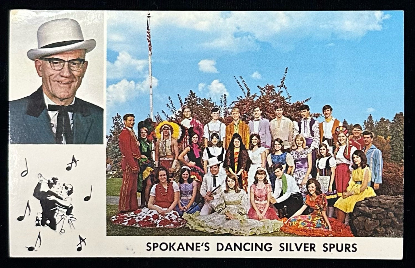 Spokane's Dancing Silver Spurs, Washington - Vintage 1950s Postcard