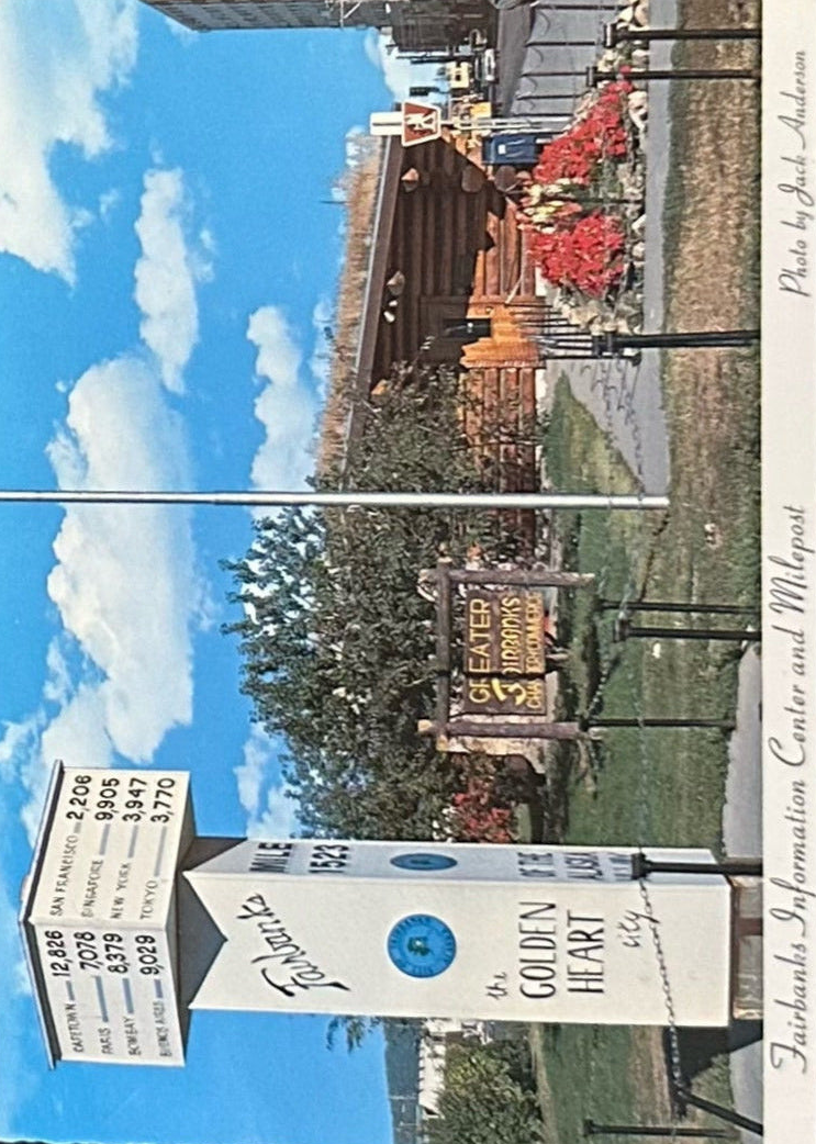 Fairbanks Information Center and Milepoint Alaska - Vintage Postcard