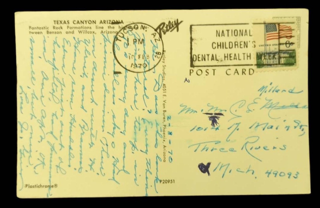 Texas Canyon, Arizona - Vintage Postcard