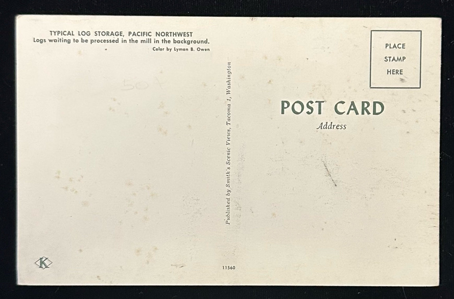 Washington "Tooth Picks" Lumber Railroad Car - Vintage 1930s Postcard