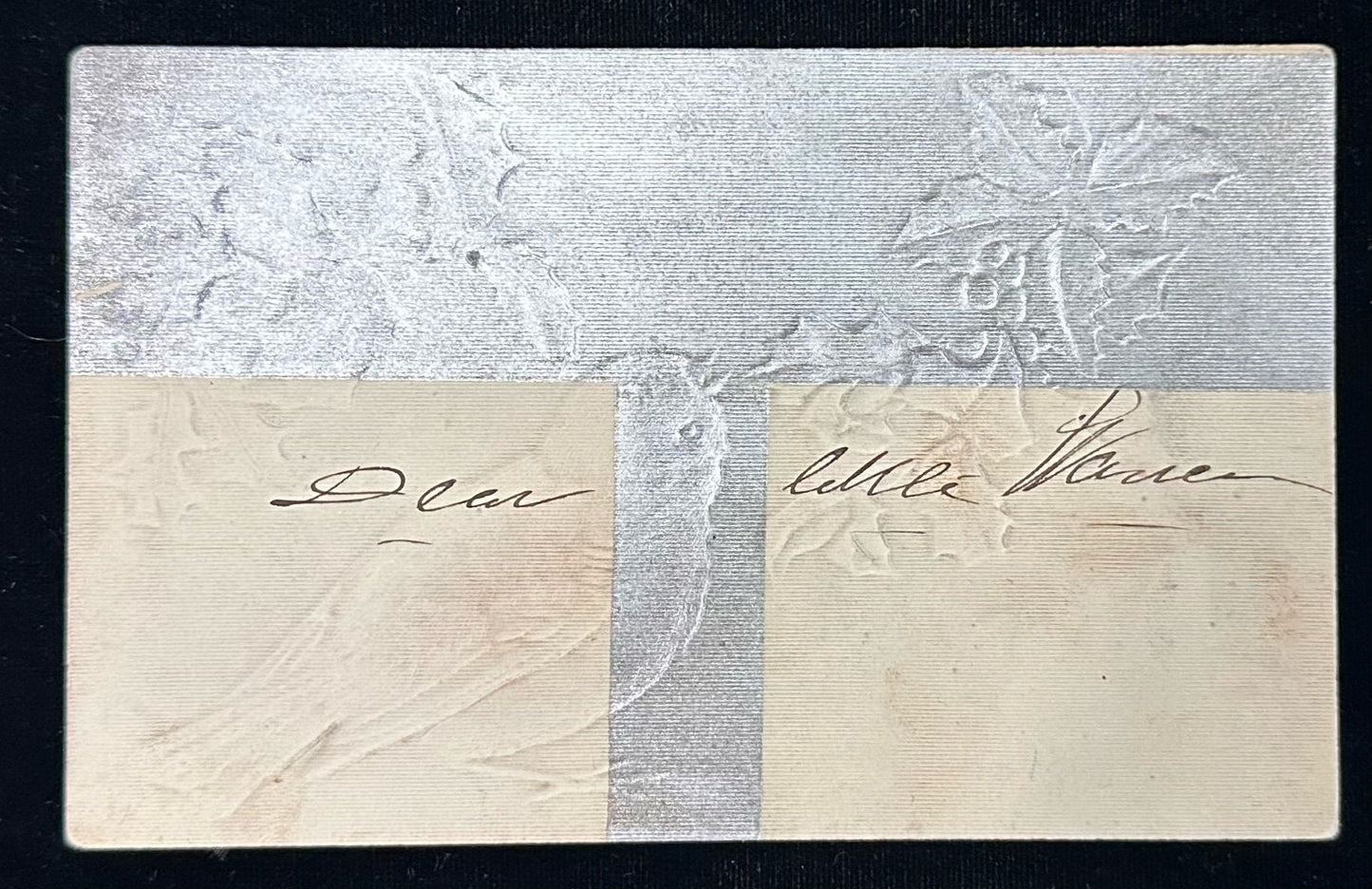 With best Christmas Wishes - Vintage Postcard With Bird Made of Real Feathers (RARE find)