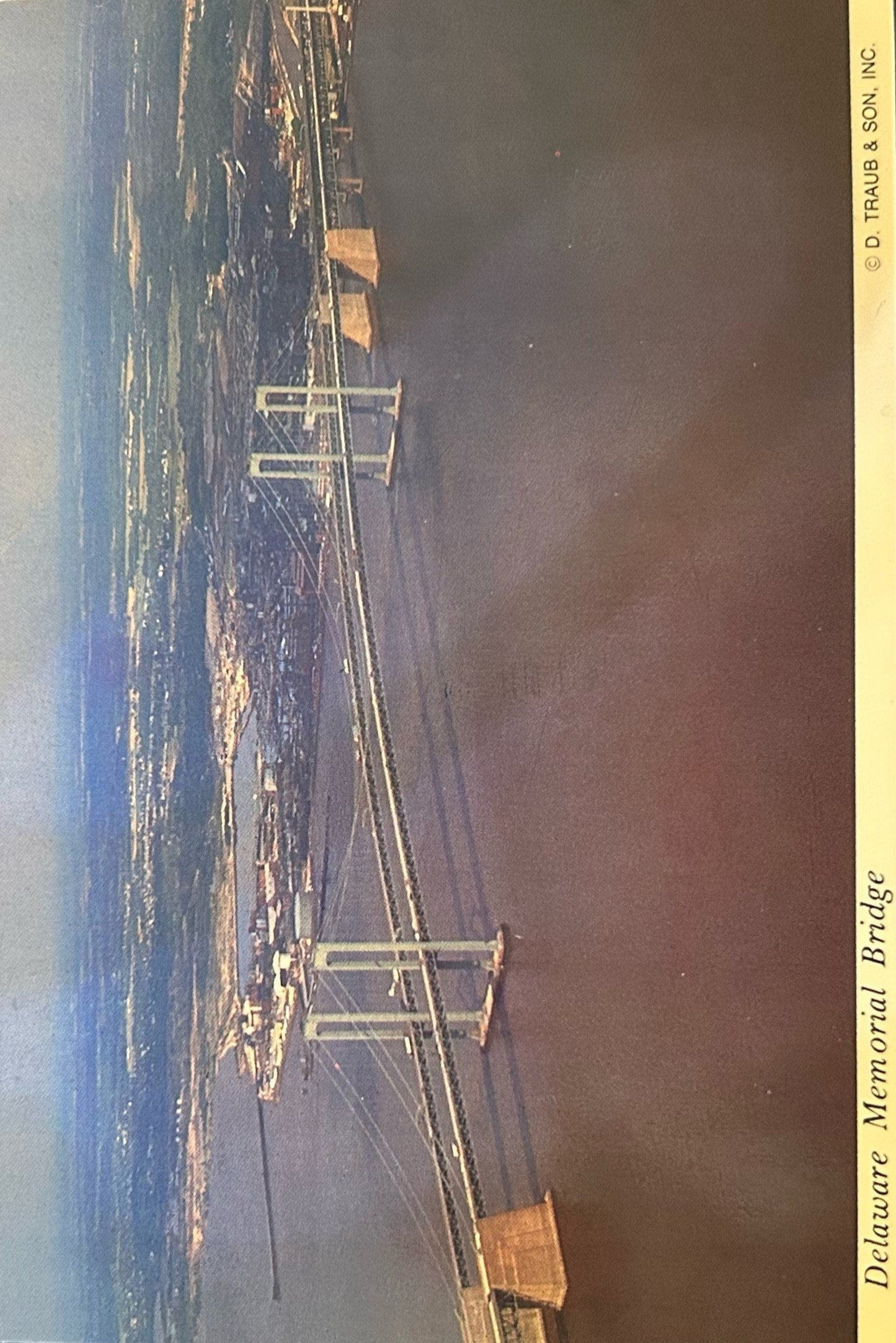 Delaware Memorial Bridge - Wilmington, Delaware- 1990 Postcard