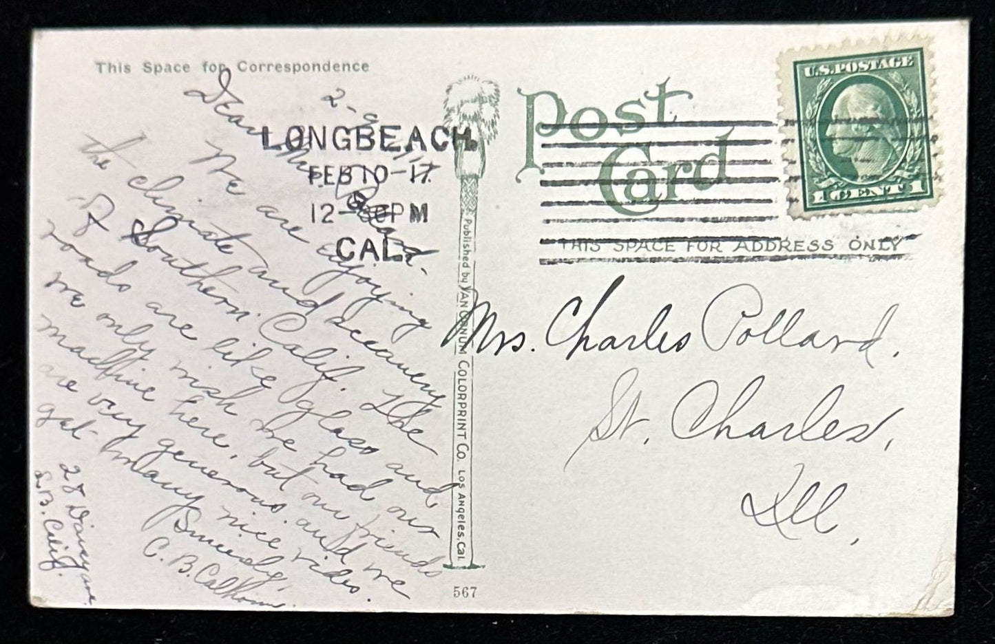 Approaching Storm - Mt. Lowe, California - Vintage Postcard