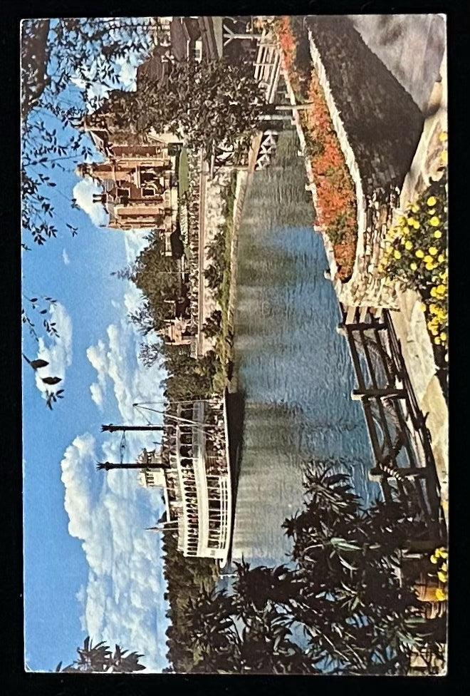 Cruising the Rivers of America - Disneyland Vintage Postcard