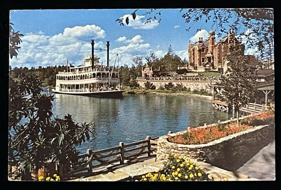 Cruising the Rivers of America - Disneyland Vintage Postcard