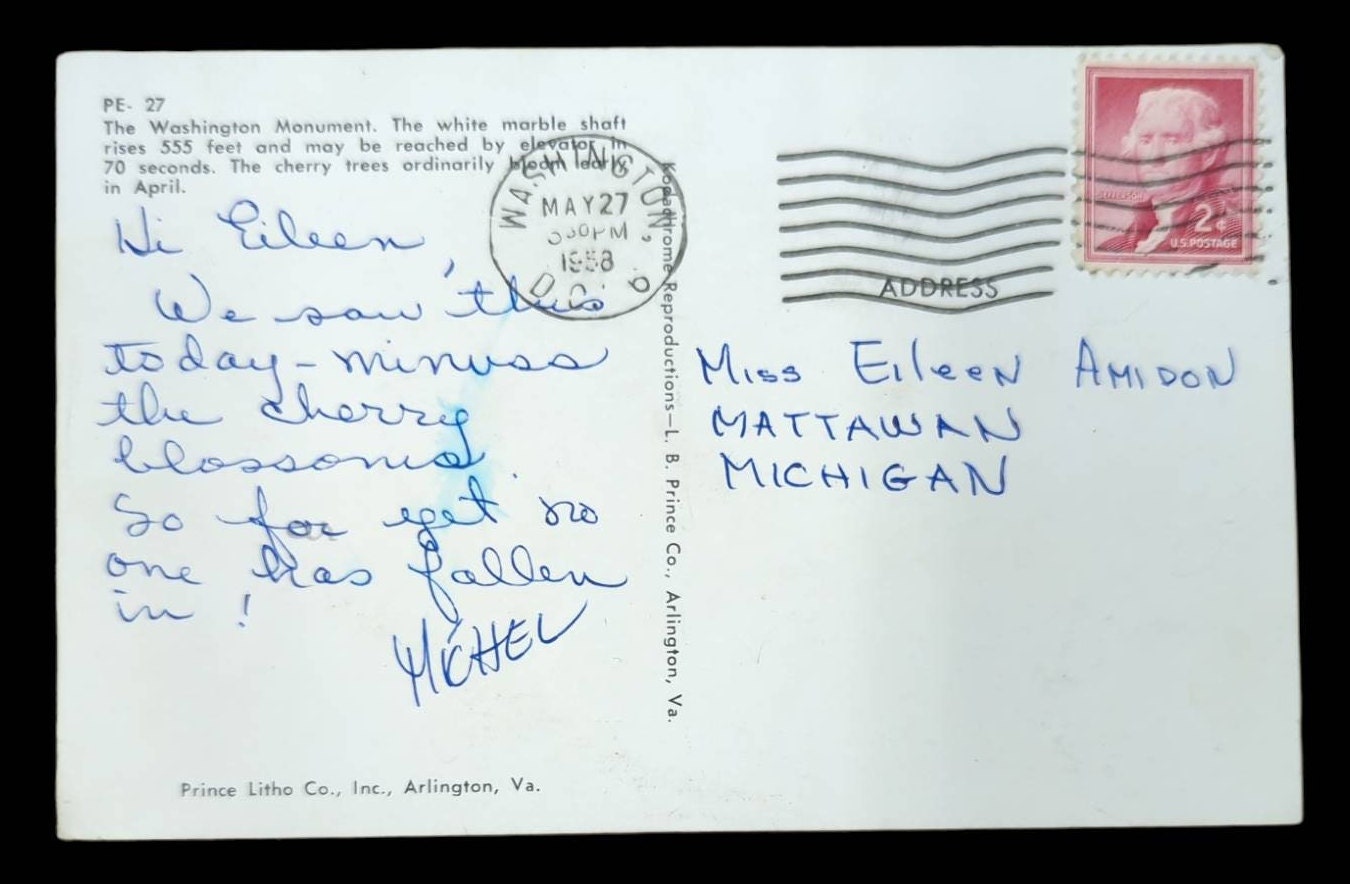 Washington Monument, Washington D.C. - Vintage 1950s Postcard