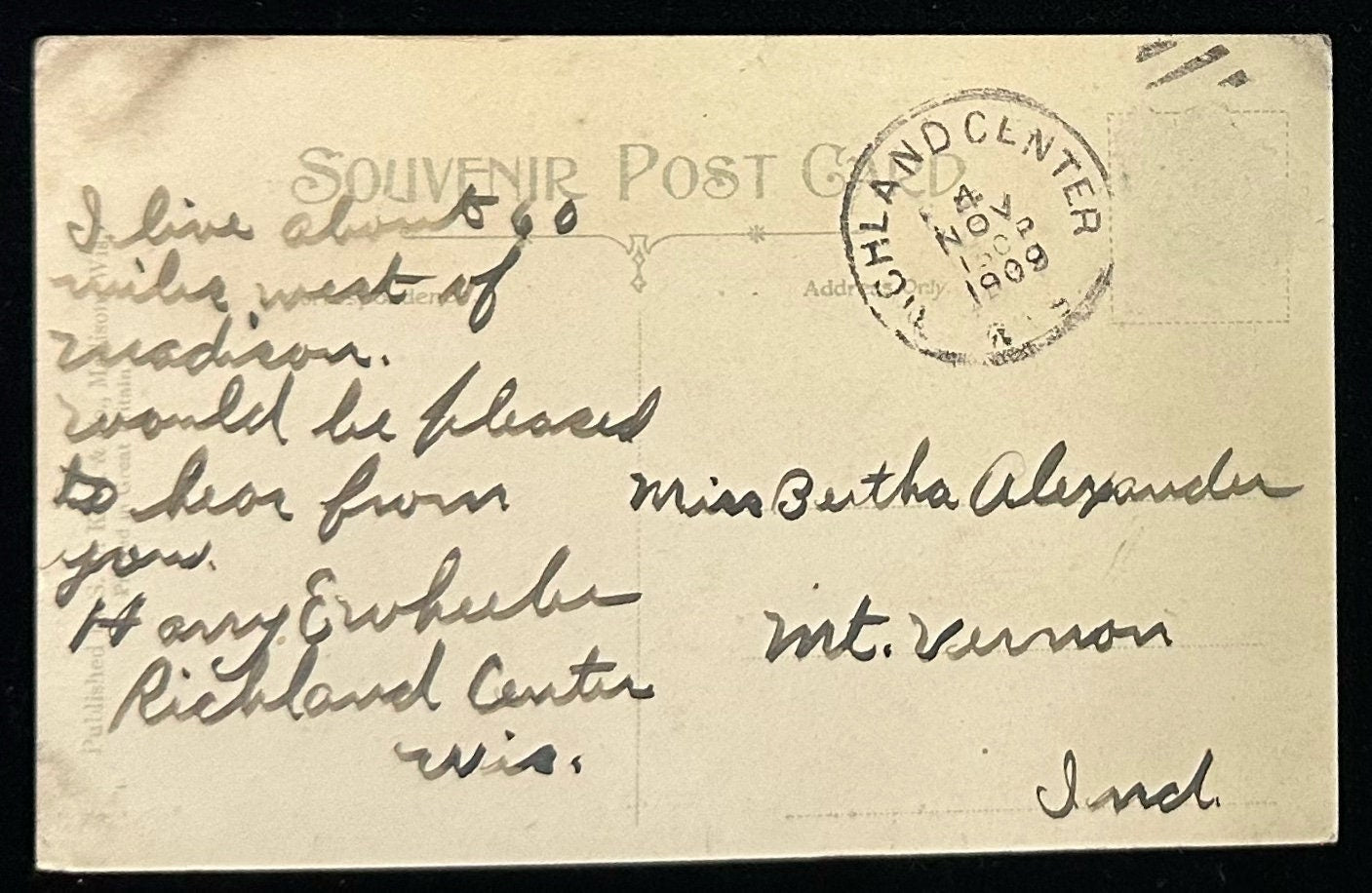 Chemistry Building University of Wisconsin Madison, Wis - Vintage 1900s Postcard