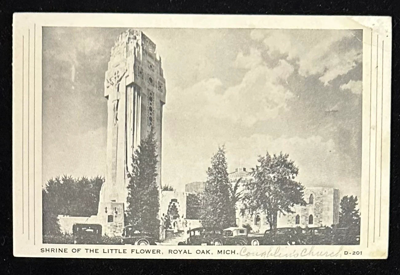 Shrine of the Little Flower, Royal Oak, Michigan - Vintage Postcard