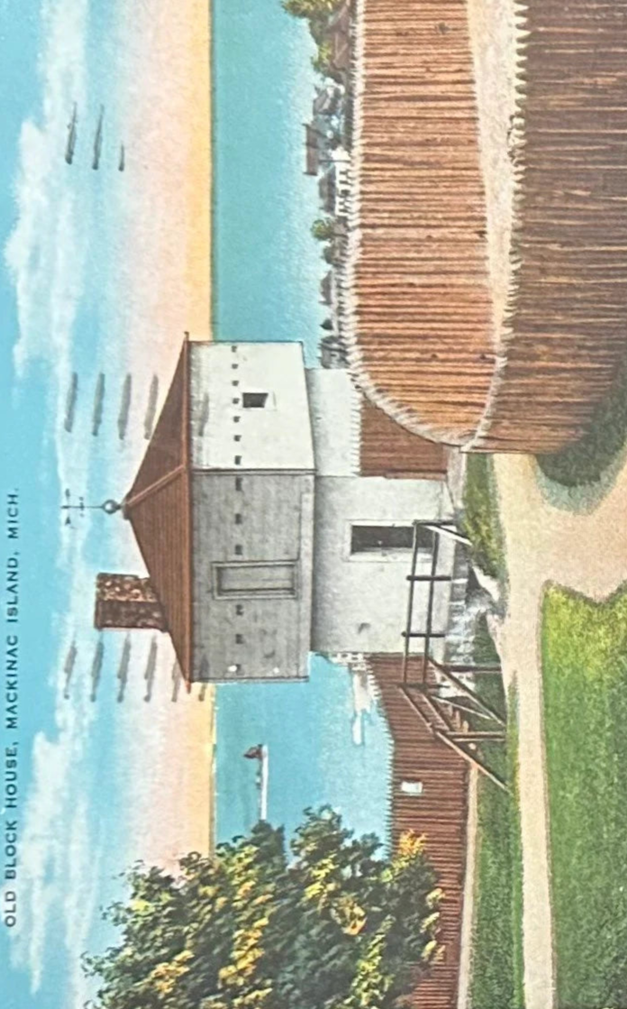 Old Block House, Mackinac Island, Michigan - Vintage Postcard