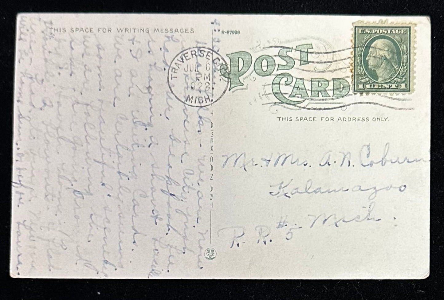Aeroplane View of Charlevoix, Michigan - Vintage Postcard