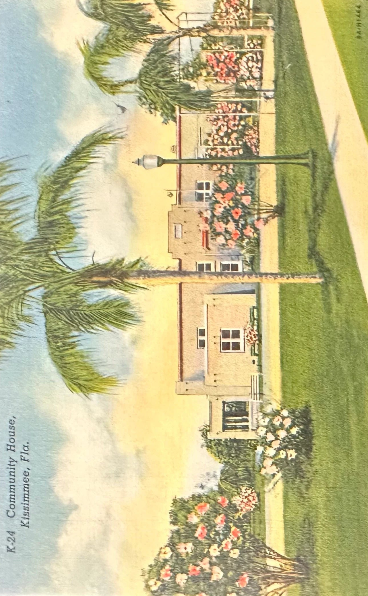 K-24, Community House, Kissimmee, Florida - Linen Vintage Postcard