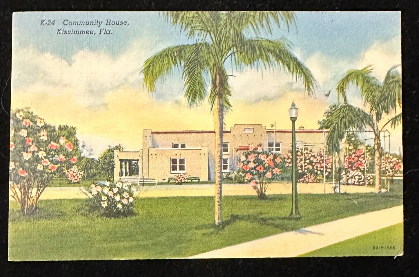 K-24, Community House, Kissimmee, Florida - Linen Vintage Postcard