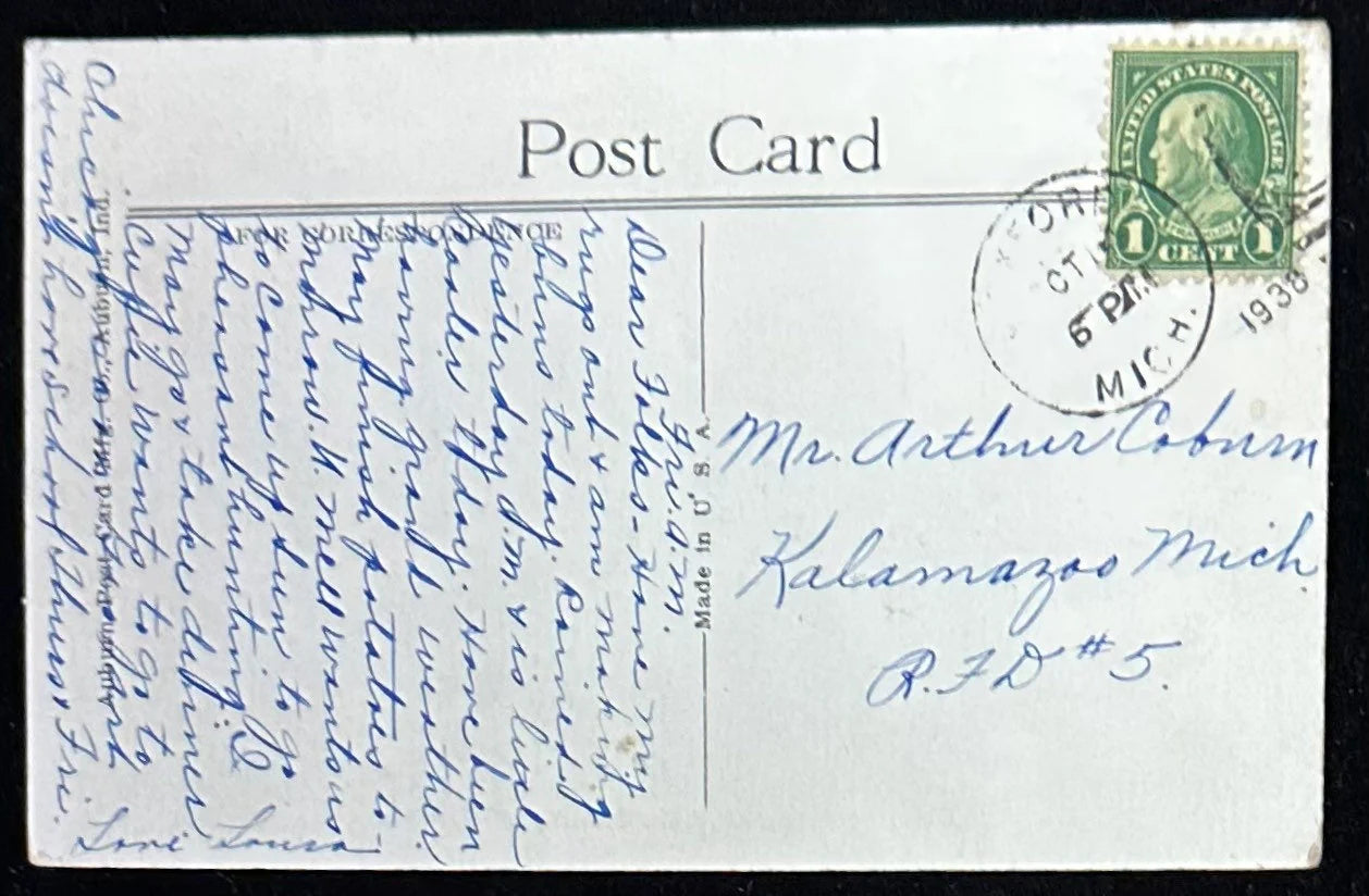 Congregational Church, Oxford, Michigan - Linen Postcard