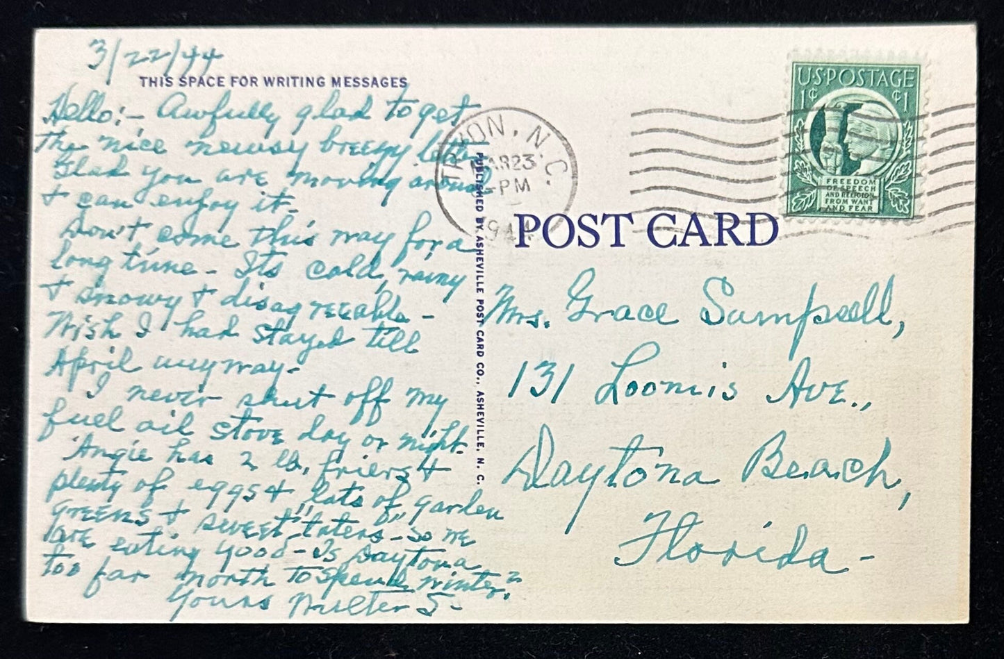 750 Pacolet River and Highway between Saluda and Tryon, North Carolina - Linen Postcard