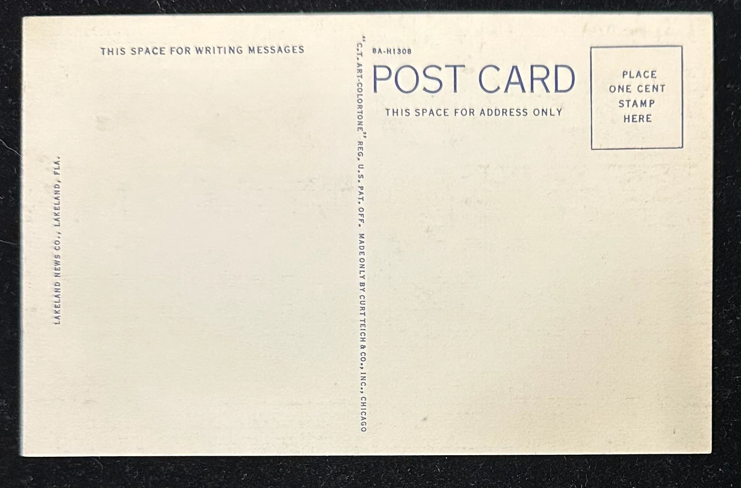 The New Community Tourist Center Building, Lakeland, Florida - Linen Vintage Postcard
