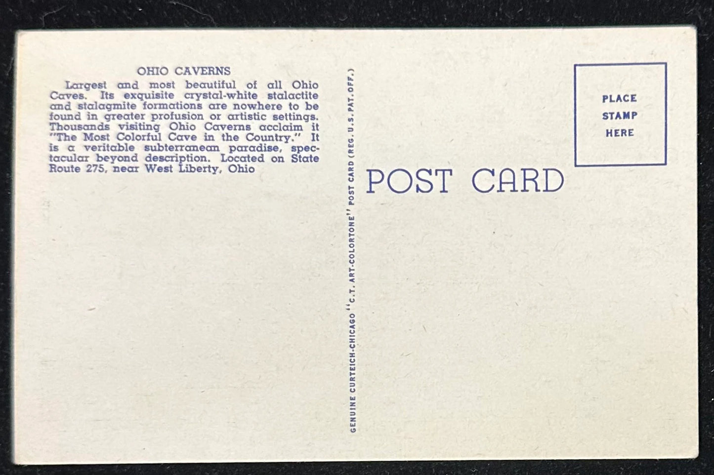 Shelter Pavilion, Ohio Caverns, West Library, Ohio Vintage Postcard