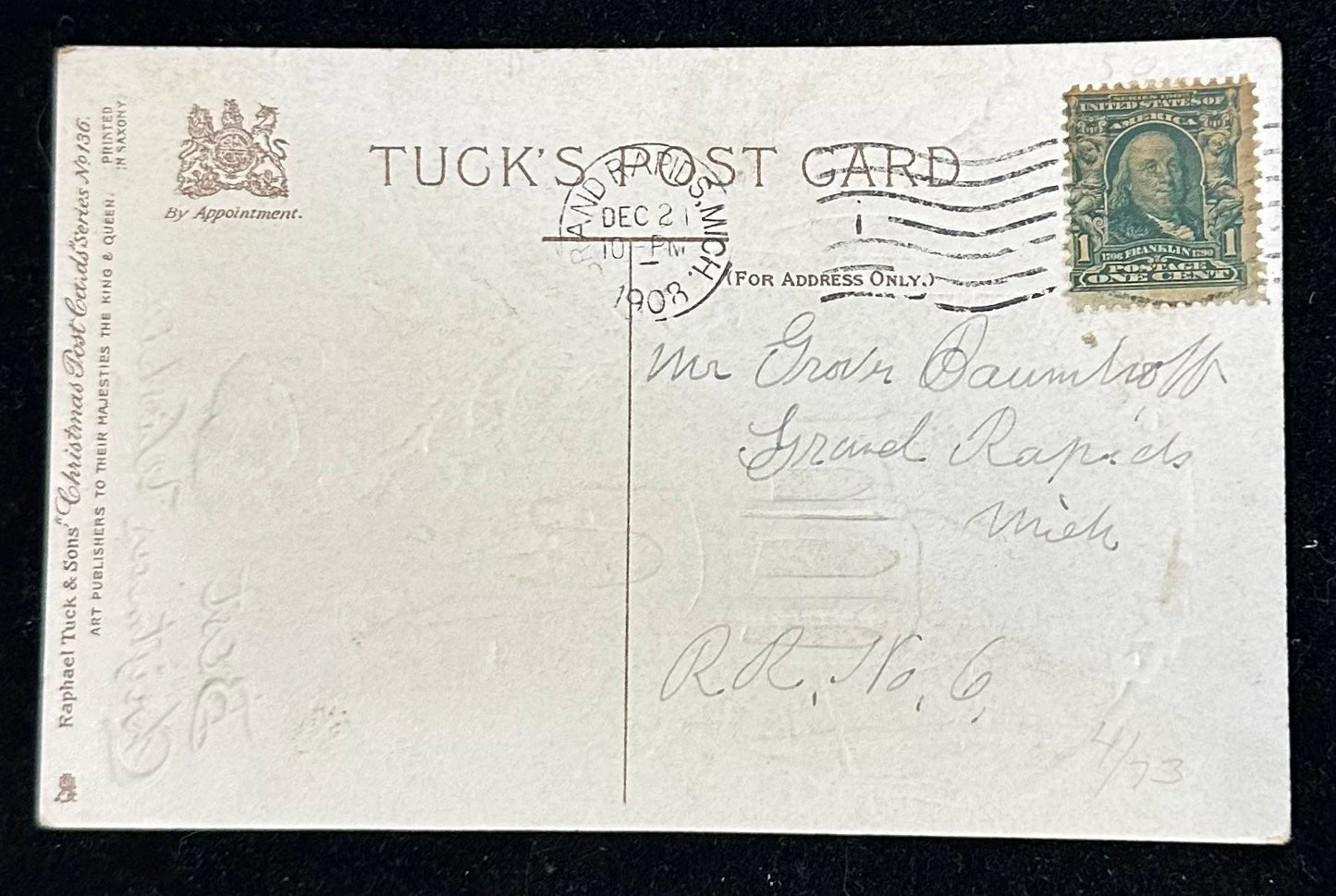 Winter Wonderland Church Service - Best Christmas Wishes - Vintage 1900s Postcard