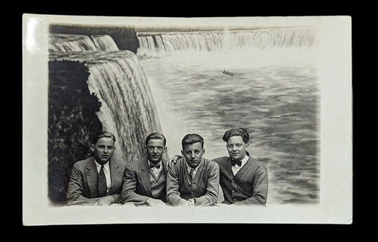 RPPC - 1900s-1910s Handsome Well Dressed Friends at Niagara Falls -College Boys