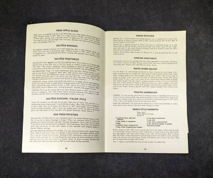 Sunbeam Frypan Instruction Booklet from 1968 - Vintage Sunbeam Frying Pan
