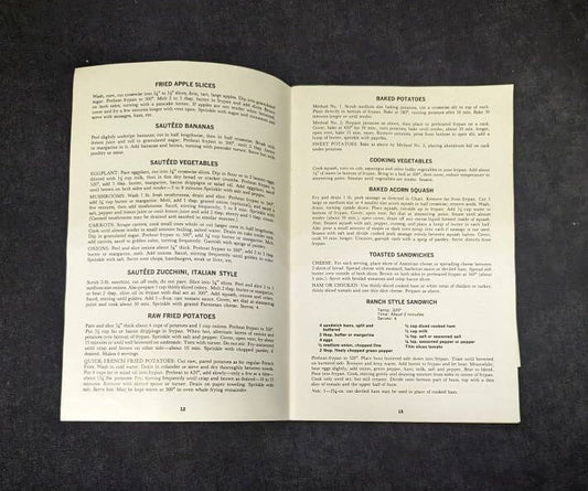 Sunbeam Frypan Instruction Booklet  from 1968 - Vintage Sunbeam Frying Pan