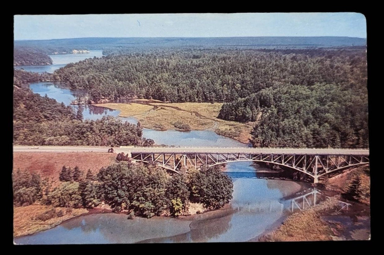 Cooley Bridge on Hwy. 55 Spanning the Pine River, Wellston Michigan - Vintage Postcard