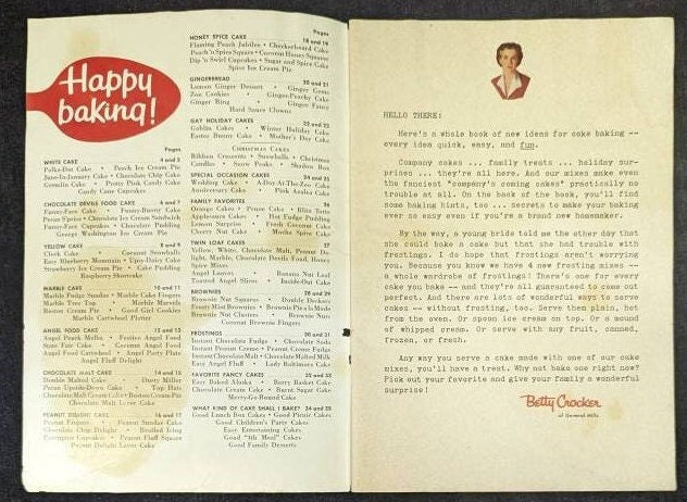 Betty Crocker Cake Mix Recipe Booklet