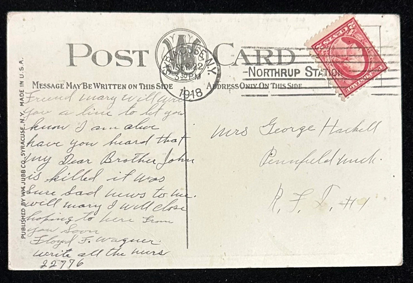 446 Hanover Square, Syracuse, New York - Vintage 1910s Postcard