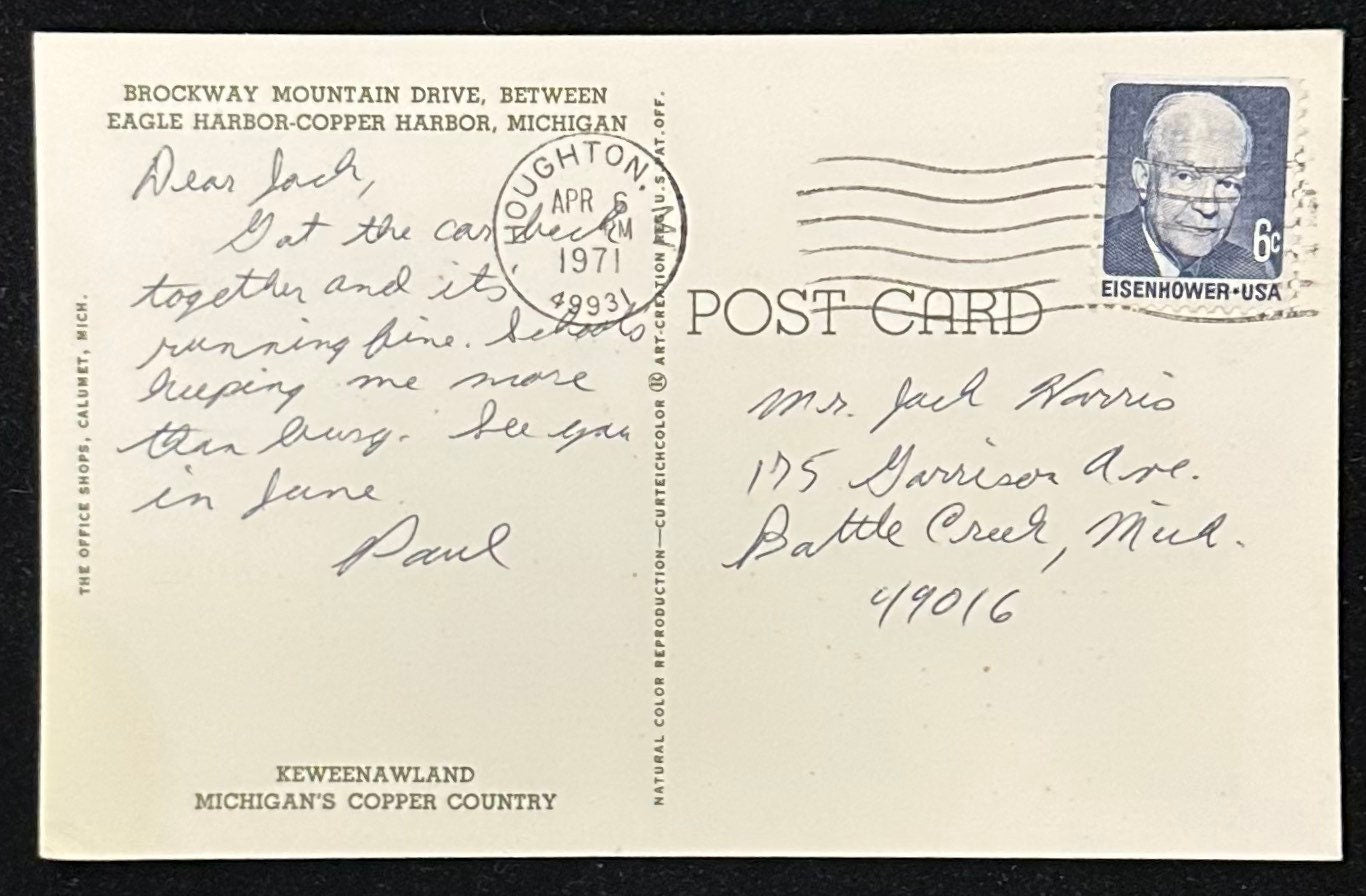 Brockway Mountain Drive, Between Eagle Harbor-Copper Harbor, Michigan - Vintage Postcard
