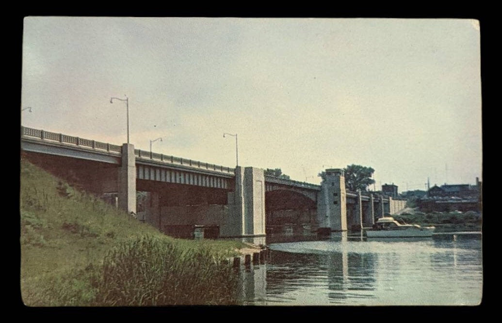 Blossom Bridge Across the St. Joseph River - Vintage Michigan Postcard