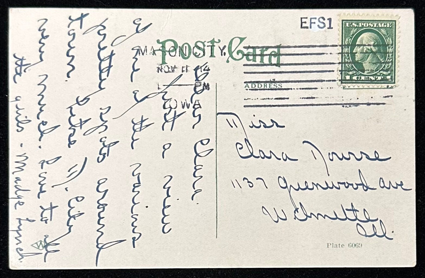 East Fourth St. Bridge - Mason City, Iowa - 1914 Postcard